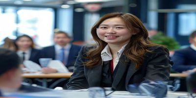 小泽玛利亚接受媒体专访现场，展示其转型后的公众形象，专业从容的访谈氛围